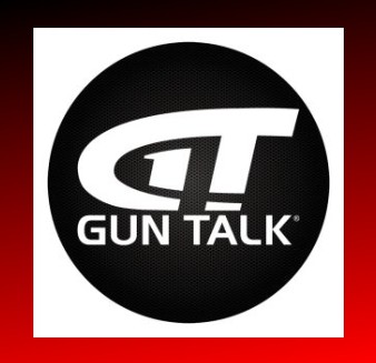 Logo for Gun Talk, featuring 'GT' in white on a black circular background with 'GUN TALK' below.