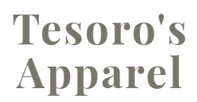 Logo for Tesoro's Apparel, featuring the company name in a grey serif font.