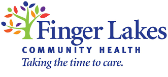 Finger Lakes Community Health logo with a colorful tree and the tagline "Taking the time to care."