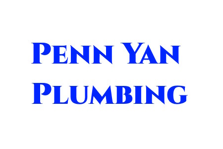 Blue text 'PENN YAN PLUMBING' on a white background.