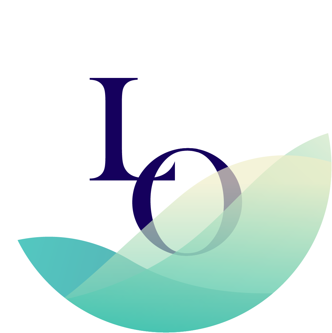 Logo for Leadership Ontario, featuring dark blue 'LO' over abstract blue and green crescent shapes.