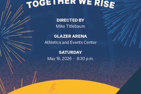 Poster for Ithaca College's Commencement Eve Concert, 'Together We Rise,' at Glazer Arena on May 16, 2026.