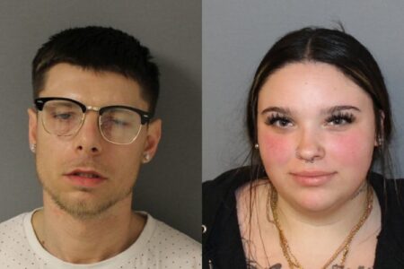 Mugshots of Steven Foulkrod, a man with glasses, and Mariah Keeler-Ward, a woman with a nose ring, arrested in Seneca Falls.