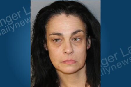 Mugshot of Shelly Baran, a woman with dark hair, arrested in Seneca Falls for a domestic incident.