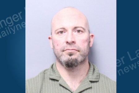 Mugshot of David Centro, a bald man with a beard, charged in an Owasco domestic incident.