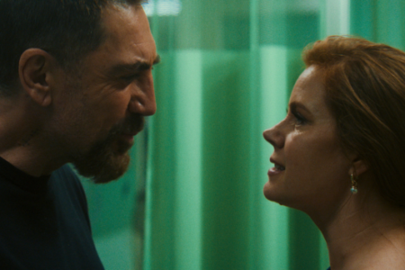 Javier Bardem and Amy Adams in a tense scene from their new reimagining of 'Cape Fear'.