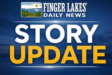 Finger Lakes Daily News graphic with 'STORY UPDATE' text on a dark blue background.