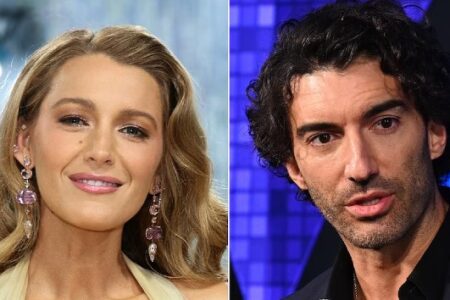 Split image showing Blake Lively on the left and Justin Baldoni on the right.