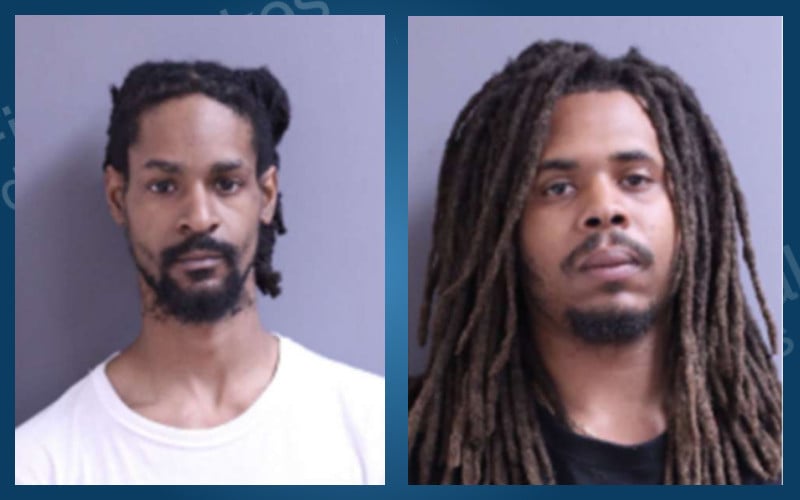 Two men with dreadlocks and facial hair in separate police booking photos.